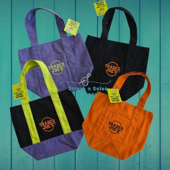 Trader Joe's Canvas Mini Tote Bag-Set Of 4 - Picture 1 of 5
